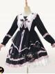 Magic House Series OP Cute Little Devil Cat Ears Pointed Collar Gothic Lolita Halloween Long Sleeve Thick Dress