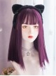 Dark Purple Long Straight Wig Sweet Cool Grape Color Punk Lolita Wigs