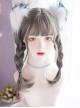 Natural Aoki Linen Ash Braid Wig Double Ponytails Daily Cute Sweet Lolita Wigs