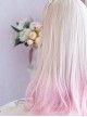 Pink Fog Cherry Blossoms Series Golden Pink Gradient Long Curly Wig Gentle Sweet Lolita Wigs