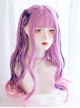 Light Sense Girl Series Cyberpunk Pink Blue Highlight Gradient Long Curly Wig Punk Lolita Wigs