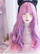 Light Sense Girl Series Cyberpunk Pink Blue Highlight Gradient Long Curly Wig Punk Lolita Wigs