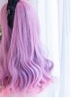 Light Sense Girl Series Cyberpunk Pink Blue Highlight Gradient Long Curly Wig Punk Lolita Wigs