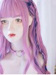 Light Sense Girl Series Cyberpunk Pink Blue Highlight Gradient Long Curly Wig Punk Lolita Wigs