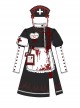 Scarlet Cross Series OP Short Style Blood Printing Halloween Nurse Gothic Lolita Long Sleeve Dress