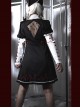 Scarlet Cross Series OP Short Style Blood Printing Halloween Nurse Gothic Lolita Long Sleeve Dress