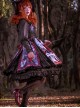 The Witch Image Series Double Layer JSK Small High Waist Full Placket Medium Length Halloween Gothic Lolita Sling Dress