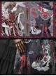 The Witch Image Series JSK Darkness Style Printing Small High Waist Side Placket Halloween Gothic Lolita Sling Dress