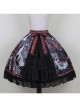 The Witch Image Series SK Darkness Printing Front Placket Halloween Gothic Lolita Skirt