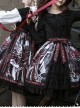 The Witch Image Series SK Darkness Printing Front Placket Halloween Gothic Lolita Skirt