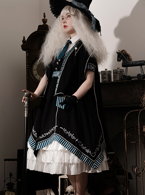 Magic Academy Series Gorgeous Version OP Small High Waist Halloween School Lolita Short Sleeve Dress