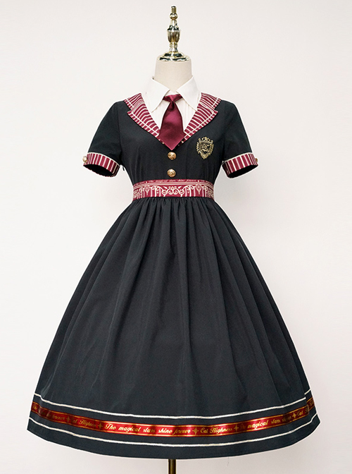 Magic Academy Series Daily Version OP Halloween Small High Waist School Lolita Short Sleeve Dress