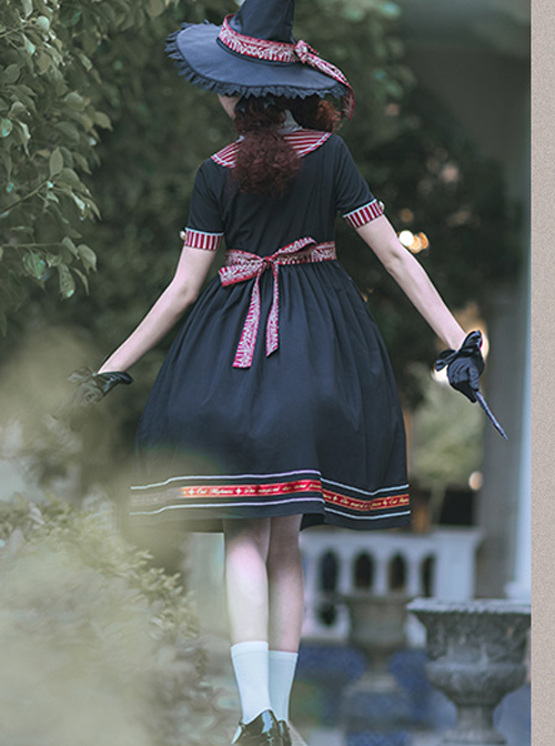 Magic Academy Series Daily Version OP Halloween Small High Waist School Lolita Short Sleeve Dress