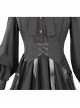 Cat-eye Series OP Black Halloween Darkness Retro Irregular Hem Gothic Lolita Long Sleeve Dress