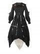 Cat-eye Series OP Black Halloween Darkness Retro Irregular Hem Gothic Lolita Long Sleeve Dress