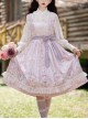 Flowers Wall Series JSK Printing Light Purple Chiffon Elegant Classic Lolita Sling Dress