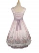 Flowers Wall Series JSK Printing Light Purple Chiffon Elegant Classic Lolita Sling Dress