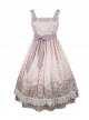 Flowers Wall Series JSK Printing Light Purple Chiffon Elegant Classic Lolita Sling Dress