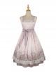 Flowers Wall Series JSK Printing Light Purple Chiffon Elegant Classic Lolita Sling Dress