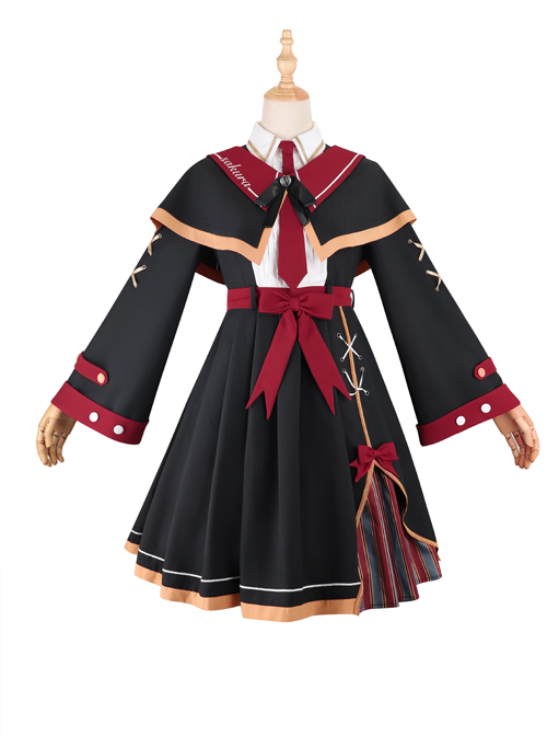 Magic Notice Series OP Retro School Lolita Autumn Winter Black Long Sleeve Dress