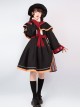 Magic Notice Series OP Retro School Lolita Autumn Winter Black Long Sleeve Dress