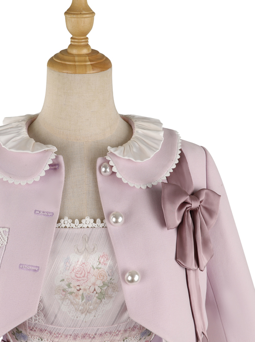 Flowers Wall Series Doll Collar Purple Elegant Classic Lolita Woolen Small Coat