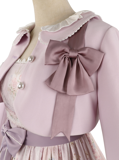 Flowers Wall Series Doll Collar Purple Elegant Classic Lolita Woolen Small Coat