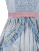 Flowers Wall Series JSK Printing Light Blue Classic Lolita Sling Dress