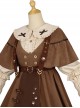 Kitten Detective Series Retro School Lolita Brown Small Shawl