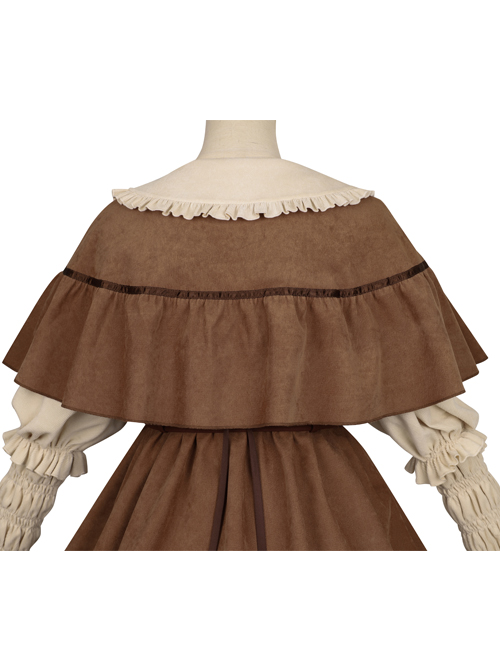 Kitten Detective Series Retro School Lolita Brown Small Shawl