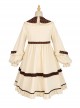 Coffee Bears Series OP Doll Collar Sweet Lolita Autumn Winter Apricot Long Sleeve Dress