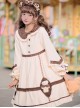 Coffee Bears Series OP Doll Collar Sweet Lolita Autumn Winter Apricot Long Sleeve Dress