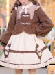 Coffee Bears Series Brown Cute Sweet Lolita Autumn Winter Sheep Horn Buttons Woolen Short Coat