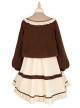 Coffee Bears Series Brown Cute Sweet Lolita Autumn Winter Sheep Horn Buttons Woolen Short Coat