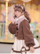 Coffee Bears Series Brown Cute Sweet Lolita Autumn Winter Sheep Horn Buttons Woolen Short Coat