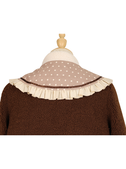 Coffee Bears Series Brown Cute Sweet Lolita Autumn Winter Sheep Horn Buttons Woolen Short Coat