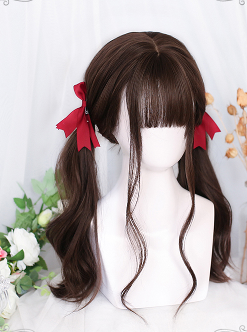 Brown Gentle Medium Length Curly Wig Classic Lolita Wigs