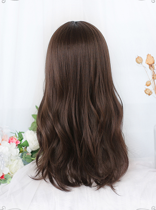 Brown Gentle Medium Length Curly Wig Classic Lolita Wigs
