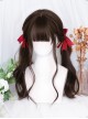 Brown Gentle Medium Length Curly Wig Classic Lolita Wigs