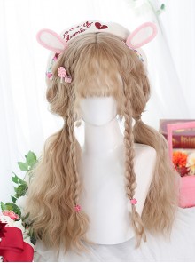 Cute Sheep Roll Fluffy Egg Roll Long Curly Wig Sweet Lolita Lolita Double Ponytail Plait Wigs