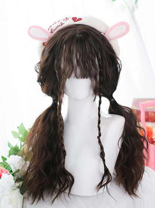 Cute Sheep Roll Fluffy Egg Roll Long Curly Wig Sweet Lolita Lolita Double Ponytail Plait Wigs