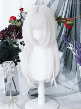 Pure Color Jellyfish Hairstyle Medium Length Straight Wig Gothic Lolita Wigs