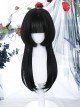 Pure Color Jellyfish Hairstyle Medium Length Straight Wig Gothic Lolita Wigs