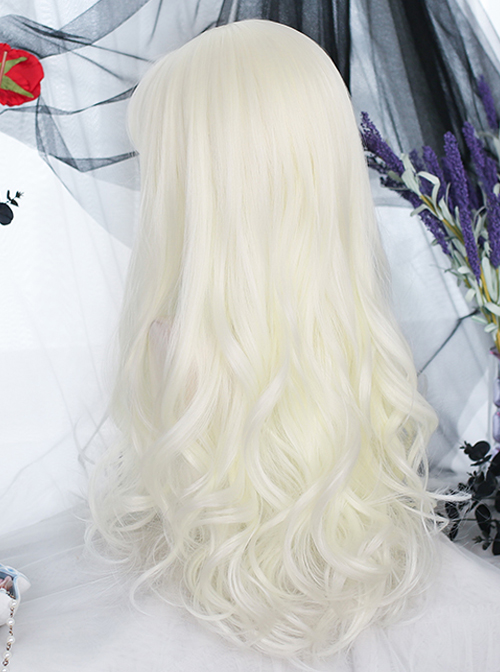 Moonlight Series White Natural Gentle Curly Long Wig Classic Lolita Wigs