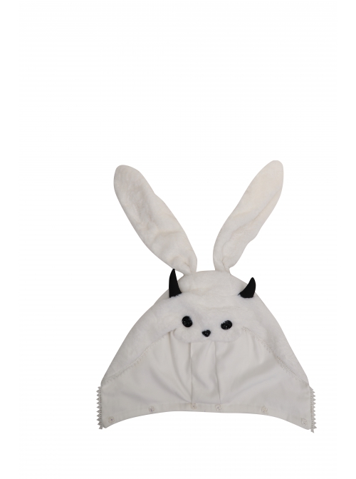 Devil Rabbit Series OP Autumn Winter Halloween Gothic Lolita Long Sleeve Dress With Detachable Plush Rabbit Ears Hat