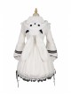 Devil Rabbit Series OP Autumn Winter Halloween Gothic Lolita Long Sleeve Dress With Detachable Plush Rabbit Ears Hat