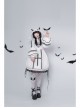 Devil Rabbit Series OP Autumn Winter Halloween Gothic Lolita Long Sleeve Dress With Detachable Plush Rabbit Ears Hat