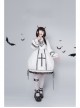 Devil Rabbit Series OP Autumn Winter Halloween Gothic Lolita Long Sleeve Dress With Detachable Plush Rabbit Ears Hat