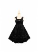 Rococo Series JSK Pure Color Velvet Elegant Classic Lolita Ruffle Sling Dress