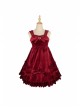 Rococo Series JSK Pure Color Velvet Elegant Classic Lolita Ruffle Sling Dress